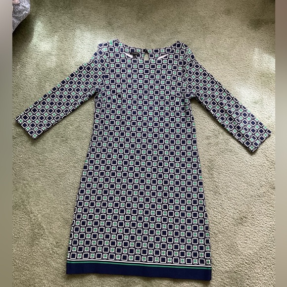 Talbots Mid Sleeve Geometric Pattern Shift Dress - Picture 4 of 14